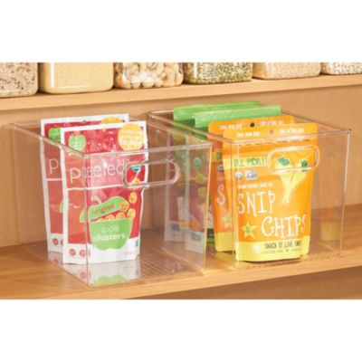 Plastic Storage Bin with Handles - Set of 4 - Clear - Made in USA