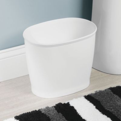 Small Oval Plastic Bathroom Trash Can, Set of 2, Made in USA