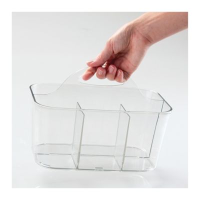 4-Section Storage Caddy with Handle, Set of 2, Clear, Made in USA