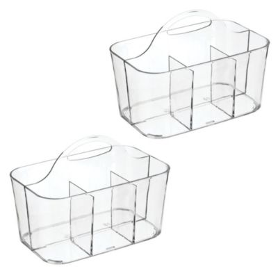 4-Section Storage Caddy with Handle, Set of 2, Clear, Made in USA