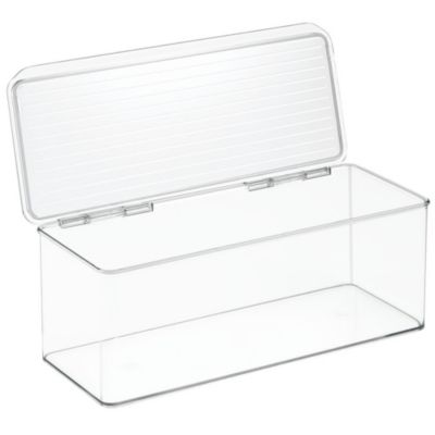 Stackable Hinged-Lid Storage Box - Clear
