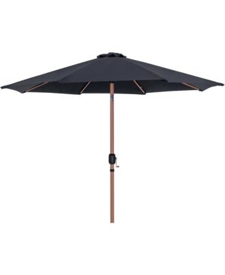 Fiji Black Fabric / Matte White Aluminum Patio Umbrella with Base Sets