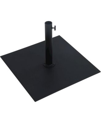 Fiji Beige Fabric / Matte Black Aluminum Patio Umbrella with Base Sets