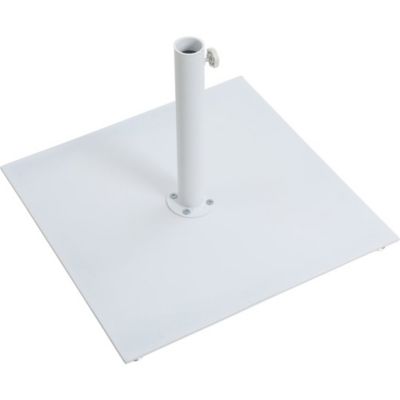 Fiji Grey Fabric / Matte White Aluminum Patio Umbrella with Base Sets