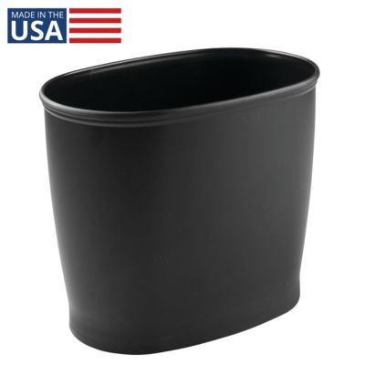 Small Oval Plastic Bathroom Trash Can, Set of 2, Made in USA