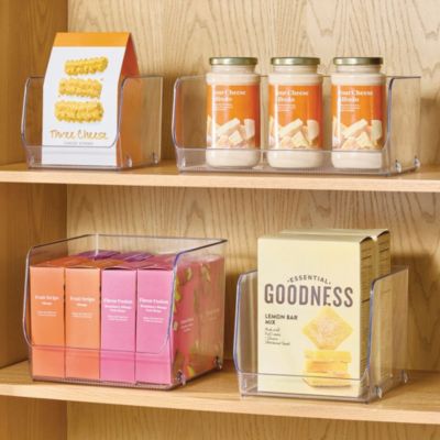 Wide Stackable Open-Front Storage Bins - Set of 6