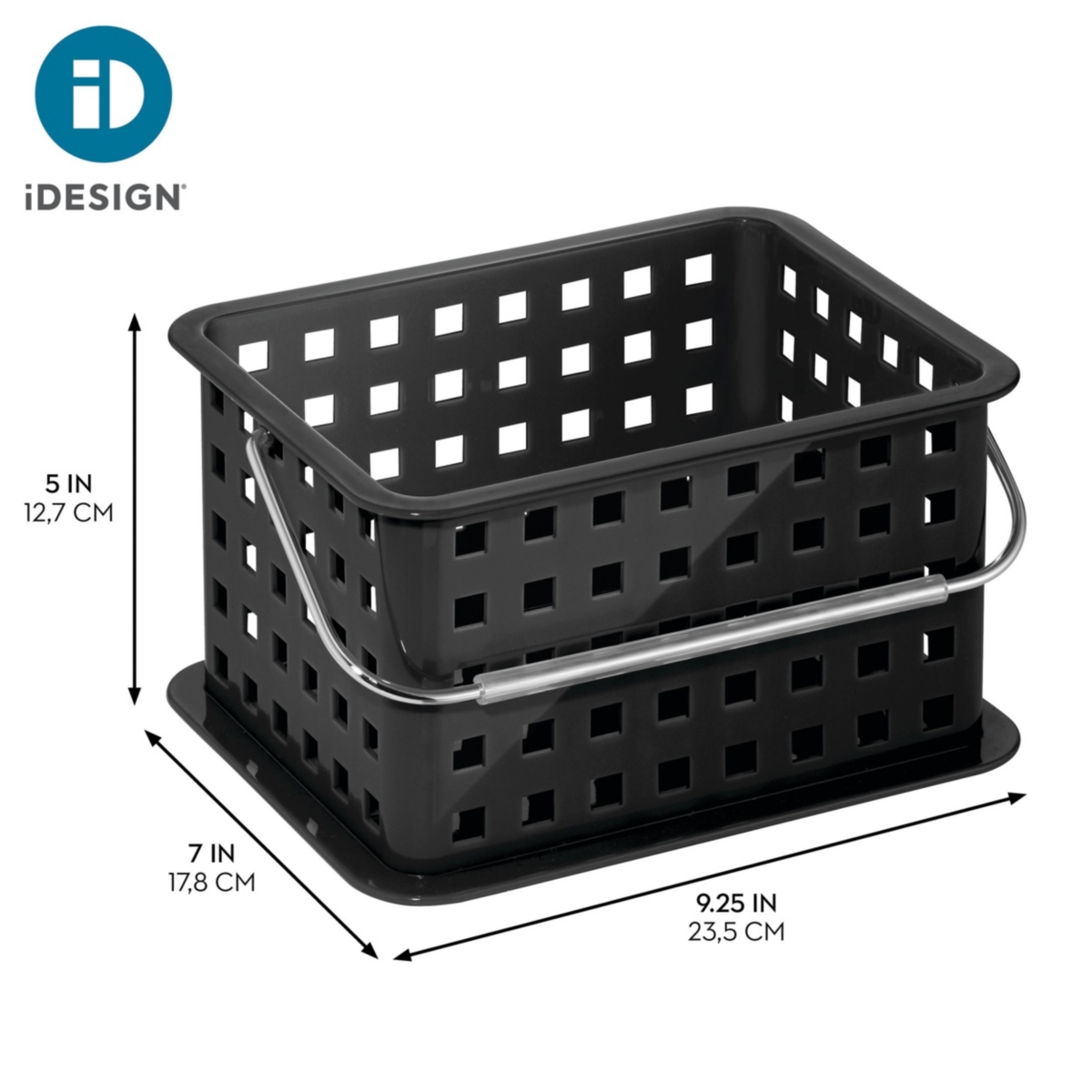 iDesign Small Stackable Shower Caddy Basket, Set of 3, Black, Made in Usa