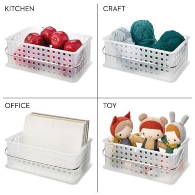 Medium Stackable Shower Basket, Set of 3, Clear/Frost, Made in USA