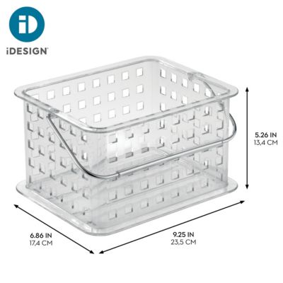 Small Stackable Shower Basket, Set of 3, Clear, Made in USA