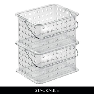 Small Stackable Shower Basket, Set of 6, Clear, Made in USA