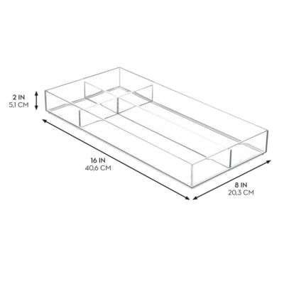 4-Section Stackable Makeup Drawer Organizer - Clear
