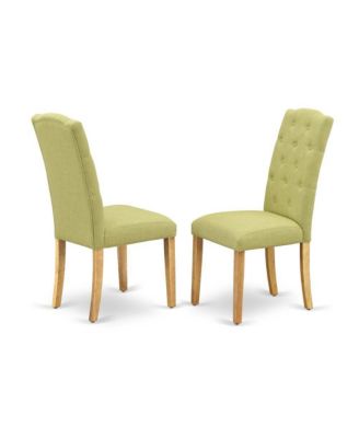 5-Pc Dining Set Wood Button Tufted Parson Chairs Rectangular Table