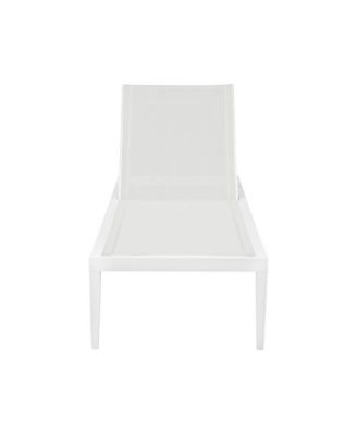 Nizuc White Mesh Water Resistant Fabric Outdoor Patio Chaise Lounge Chair