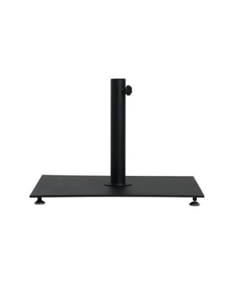 Fiji Beige Fabric / Matte Black Aluminum Patio Umbrella with Base Sets