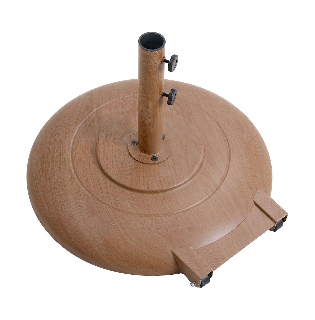 Meridian Furniture Fiji Fabric / Teak Aluminum Patio Umbrella with Base Sets