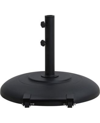 Fiji Black Fabric / Matte Black Aluminum Patio Umbrella with Base Sets