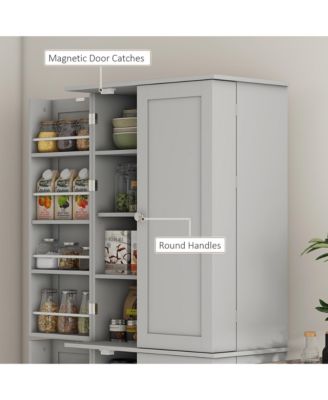 65&amp;quot; Kitchen Pantry Cabinet with Adjustable Shelves Spick Racks