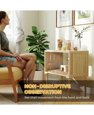 Wooden Hamster Cage Gerbil Cage for Syrian, Dwarf, Mouse