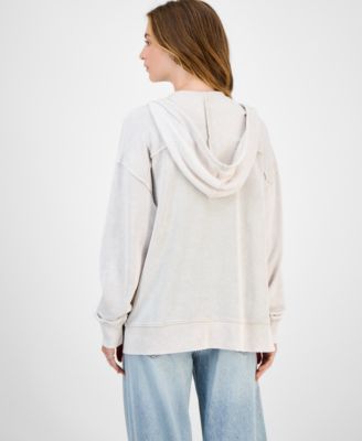 Hippie Rose Juniors' Mineral Wash Zip-Up Hoodie