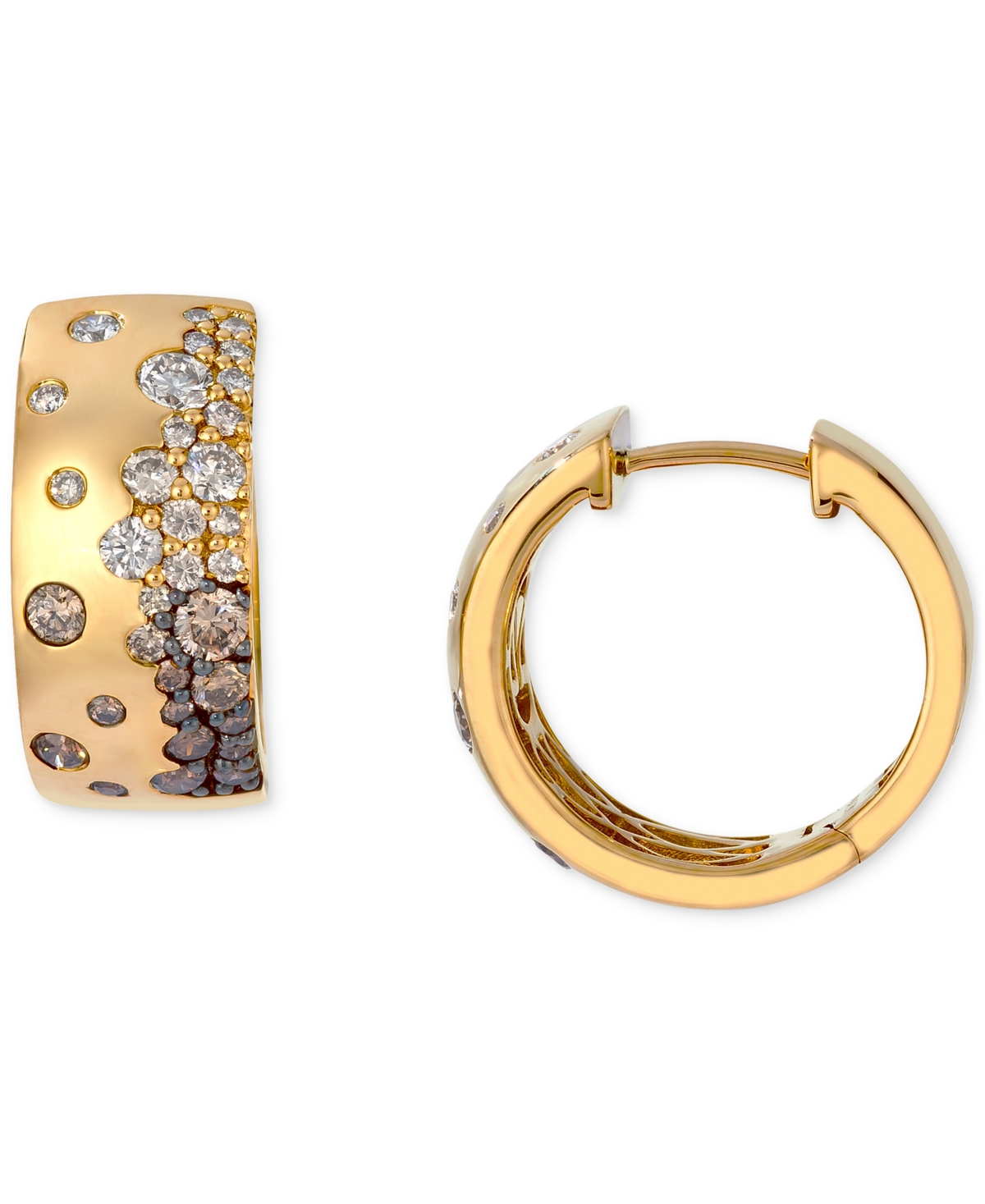 Le Vian Chocolate Ombre Diamond Scatter Cluster (1-1/6 Ct. T.w.) In 14k Gold, 0.7" In Gold