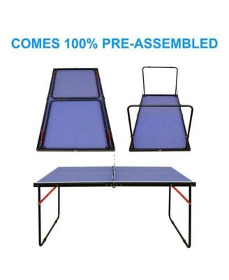 Folding Ping Pong Table Set with Net, 2 Paddles, and Balls for Indoor Play