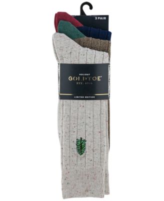 Men's 3-Pack Holiday Hampton Reinforced Toe Crew Socks