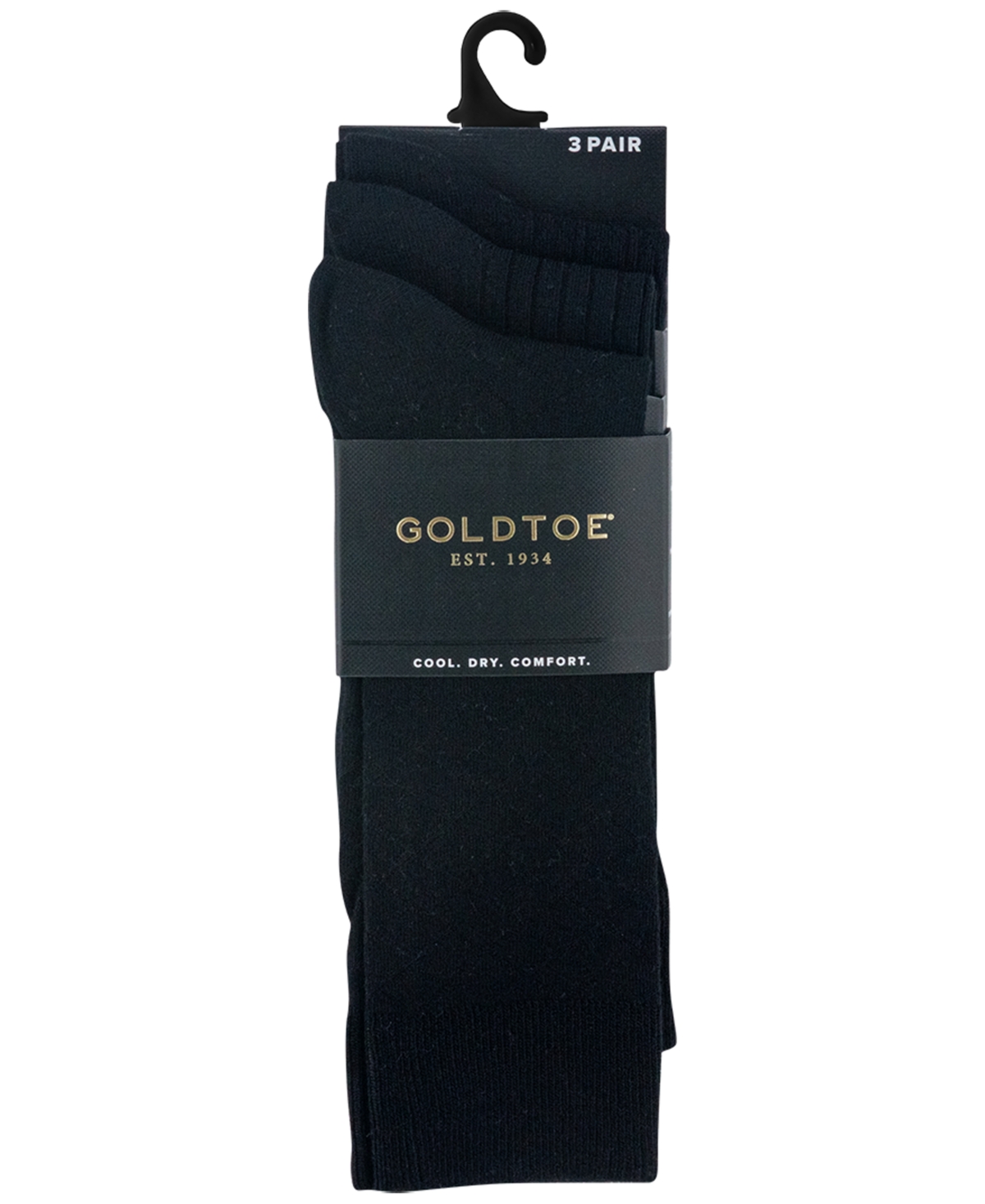 Gold Toe Men's 3-pack Felix Texture Reinforced Toe Crew Socks In Blue