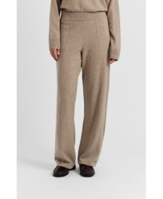 Women's Wool & Cashmere Wide Leg Track Pant