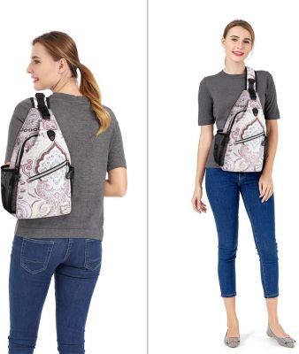 National Style Sling Backpack - Pattern Rope Design Crossbody Daypack for Travel & Hiking