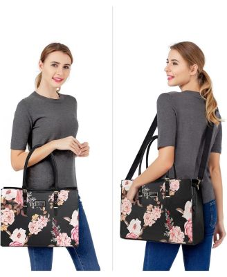 17 Inch Laptop Tote Bag, Waterproof PU Leather Work Briefcase with Adjustable Handle - Compatible with MacBook, 17-17.3 Inch Notebook