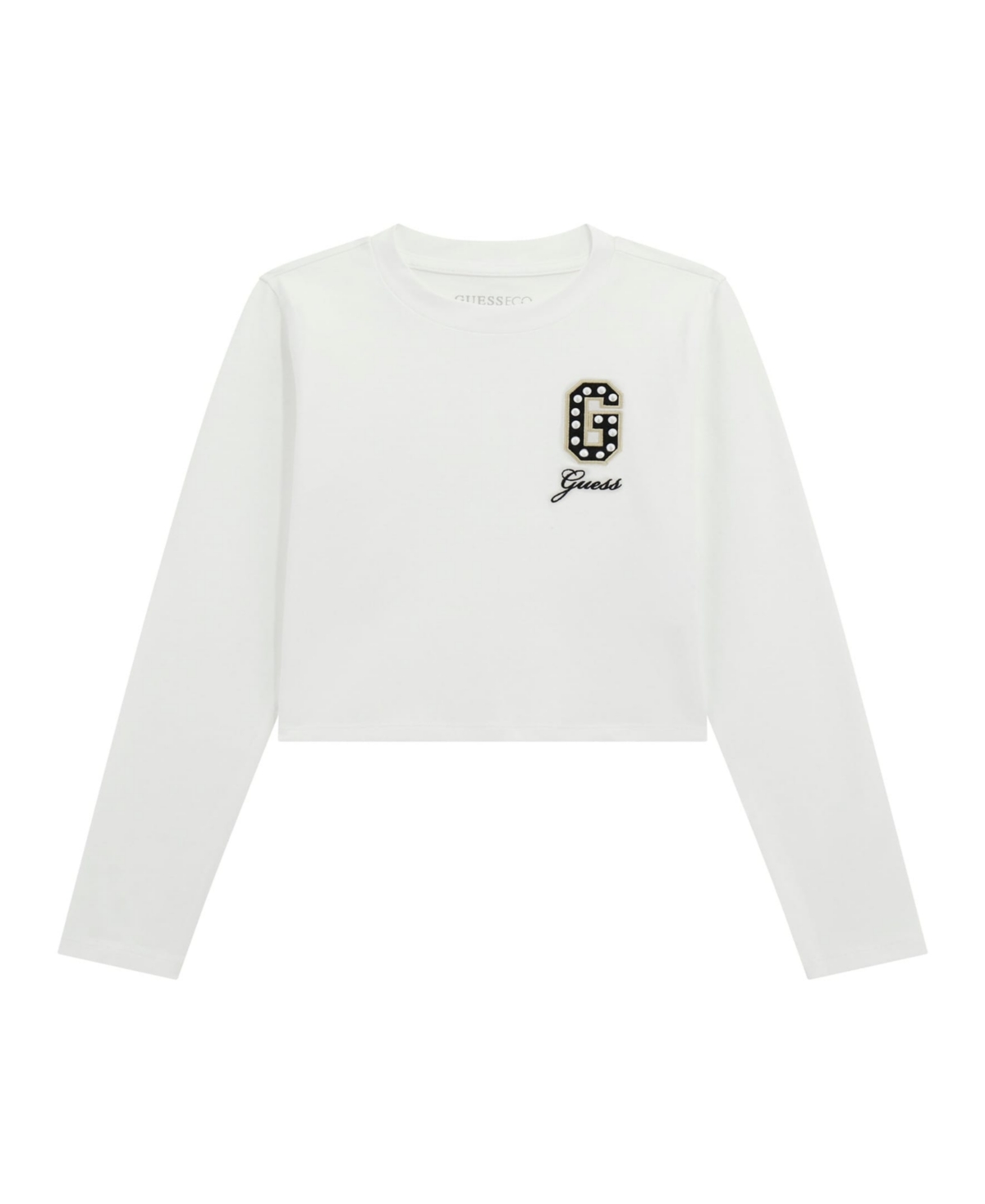 Guess Big Girls Long Sleeve T-shirt In White