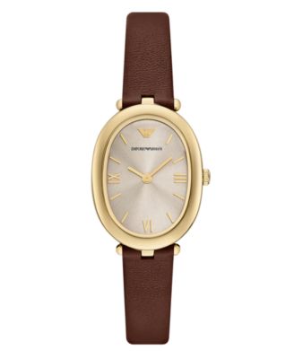 Emporio Armani - Women's Brown Leather Strap Watch 34mm