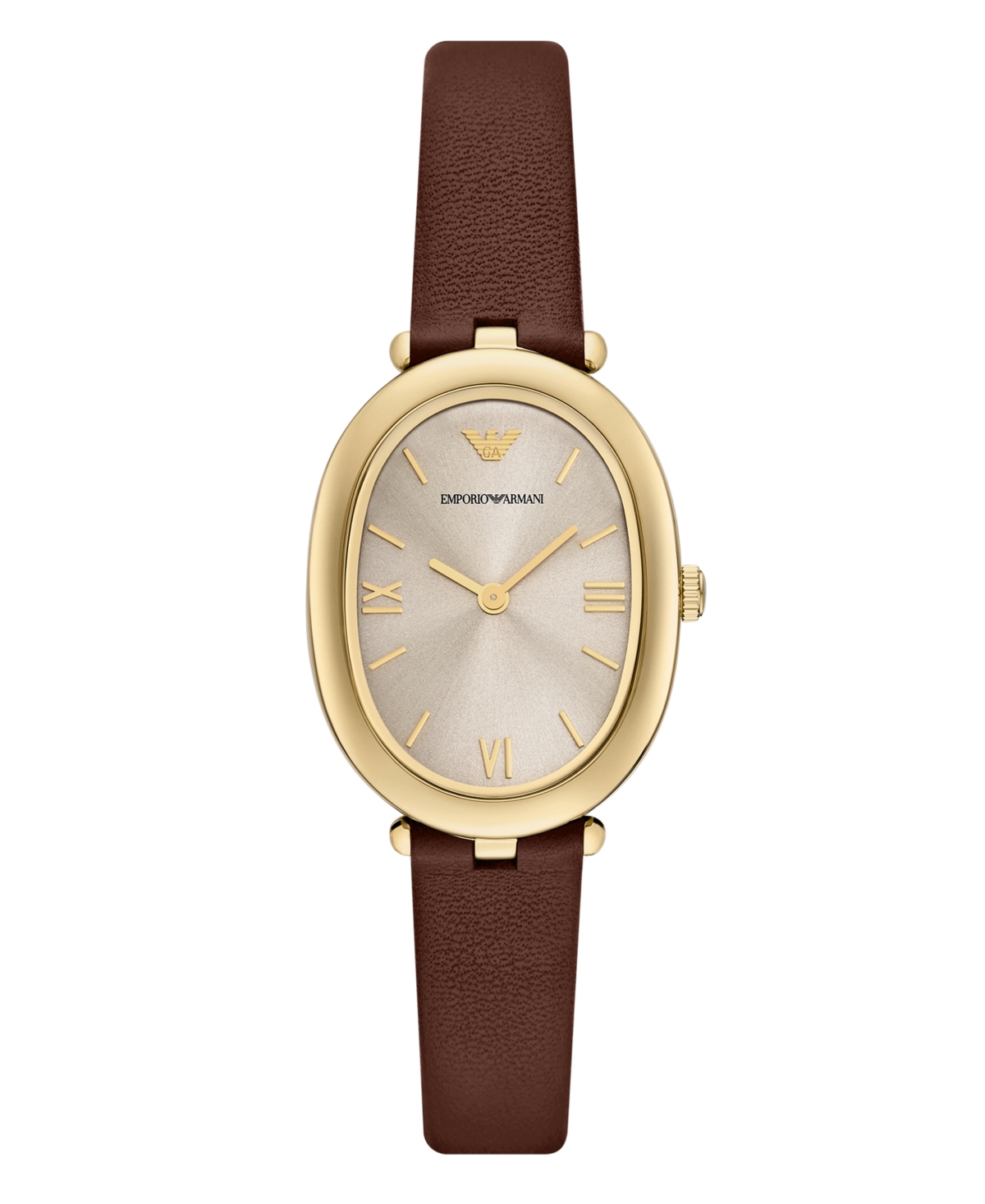 Emporio Armani Women's Brown Leather Strap Watch 34mm
