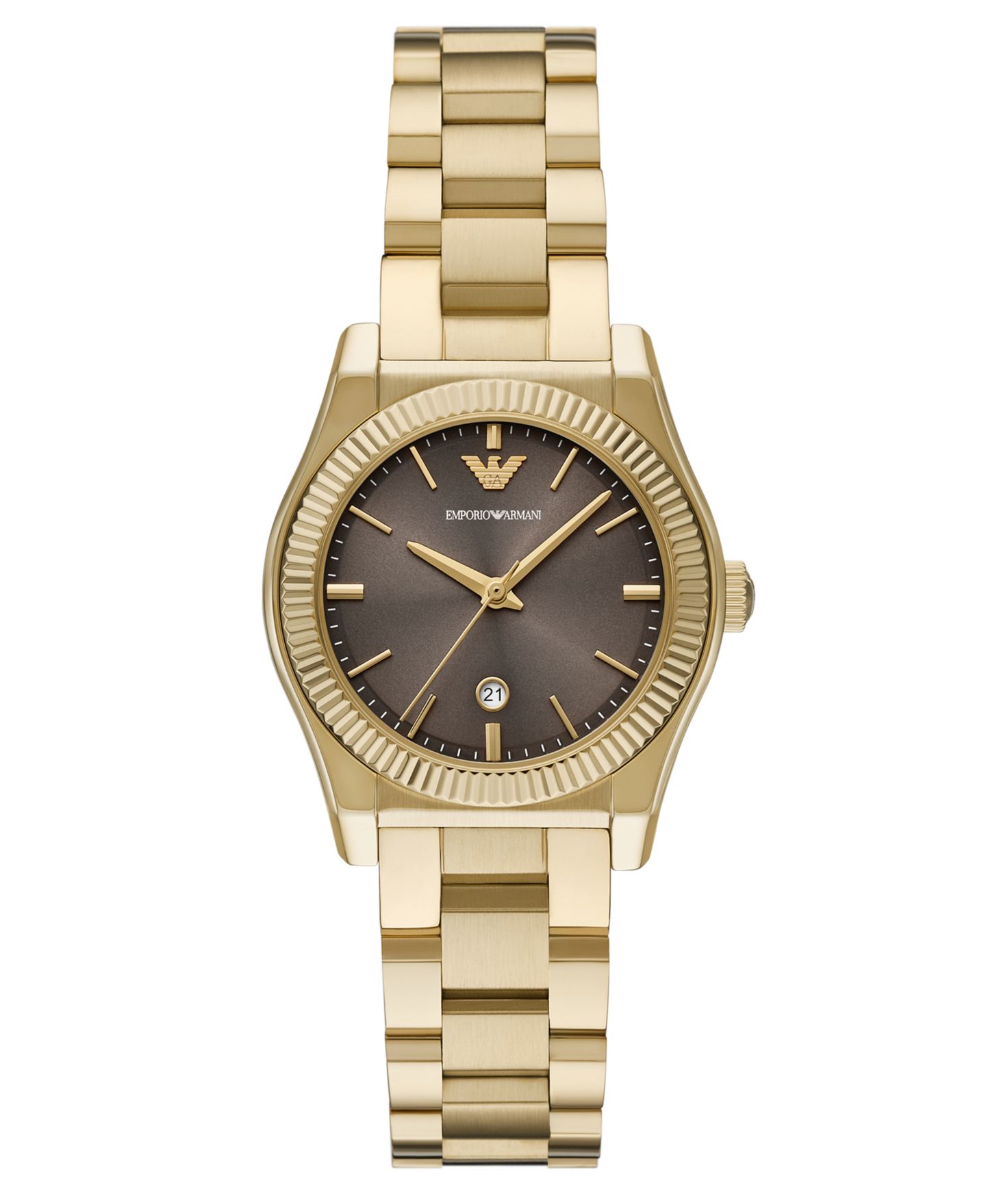 Женские часы Emporio Armani, золотистый стальной браслет, 32 мм — фото 1