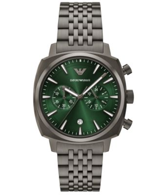 Emporio Armani - Men's Chronograph Gunmetal-Tone Stainless Steel Bracelet Watch 40mm