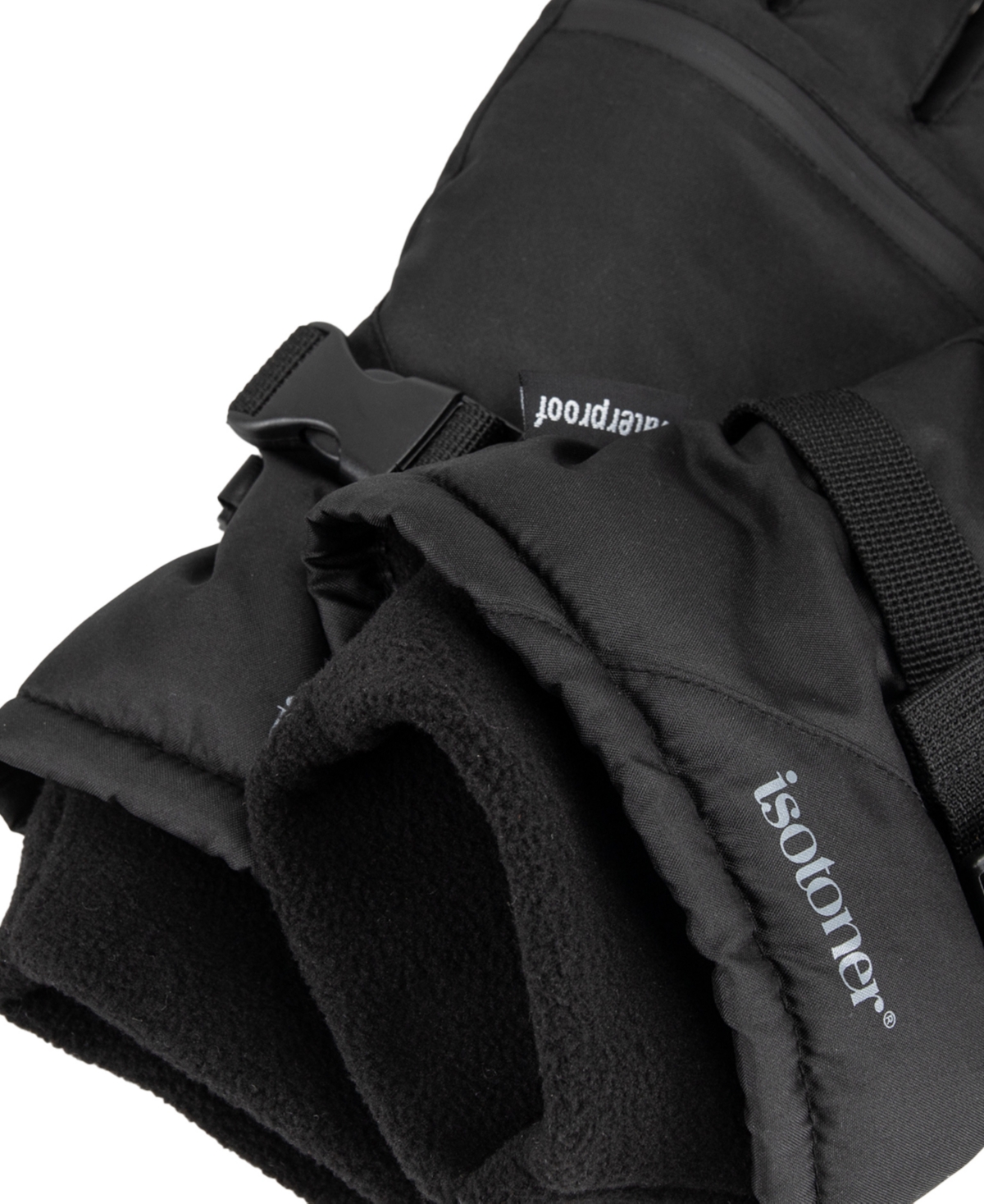 Isotoner Signature Men's Quilted Ski Gloves In Black
