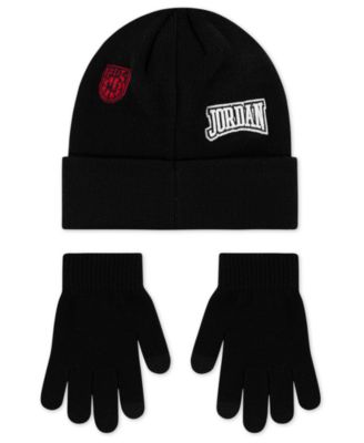 Boys and Girls 2-Piece Neutral Patch Beanie and Gloves Set