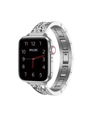 Waloo Diamond Studded Bracelet Replacement Band for Apple Watch - Silver