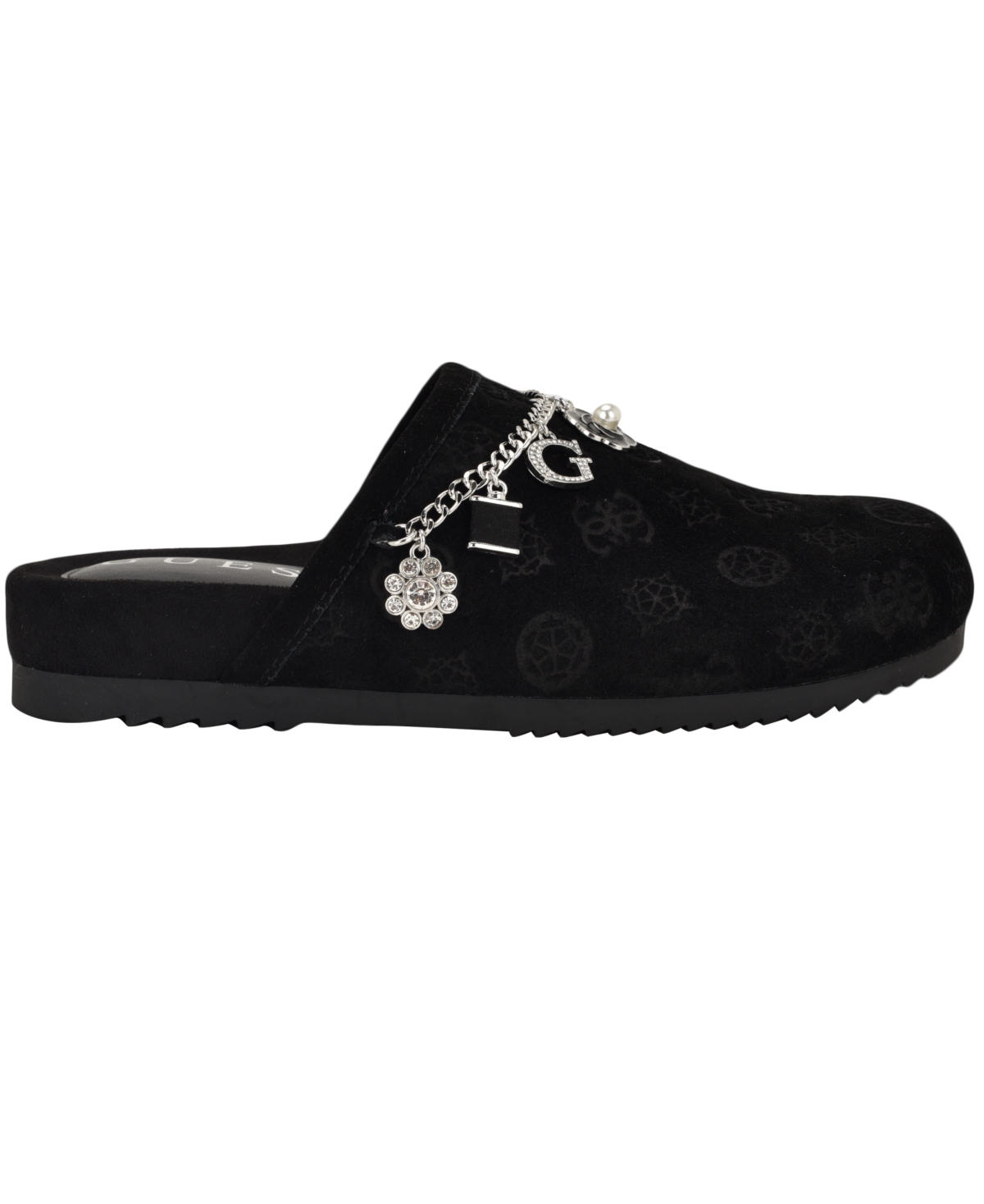 Guess Women's Gavyn Charms Logo Slip-on Clogs In Black