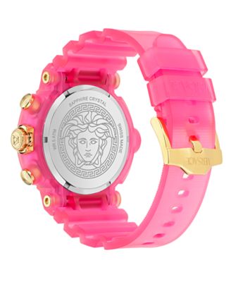 Men's Swiss Chronograph Real Active Pink Strap Watch 45mm