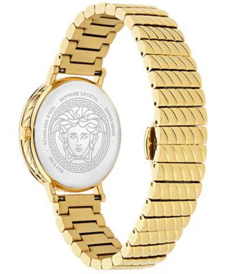 Women's Swiss Delphinus Gold Ion Plated Bracelet Watch 35mm