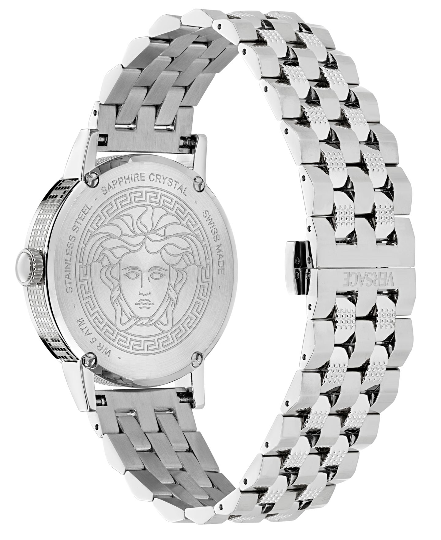 Мужские часы Versace Swiss Albireo Stainless Steel Bracelet Watch 40mm — фото 3