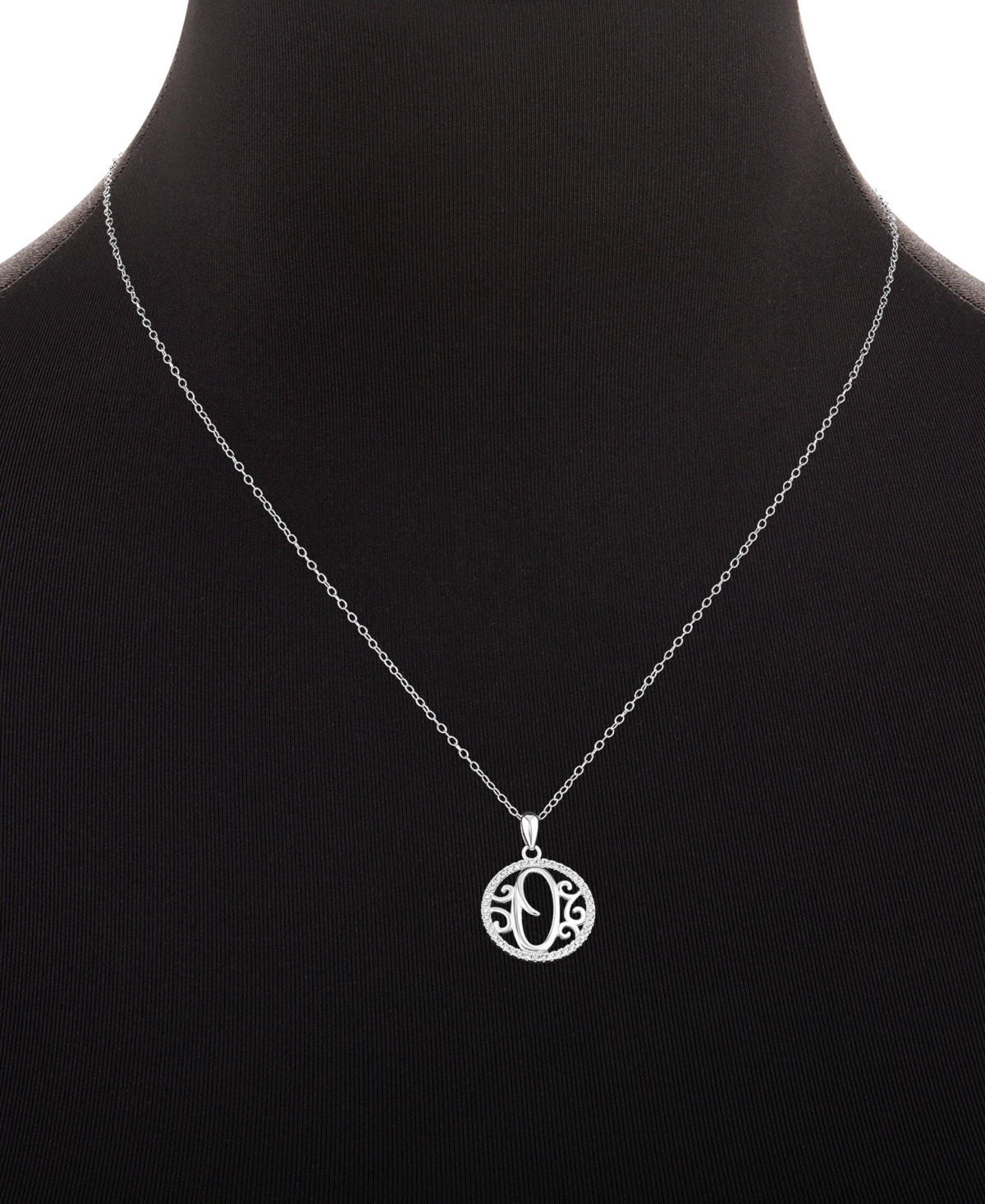 Giani Bernini Cubic Zirconia Filigree Initial O Monogram 18" Pendant Necklace In Sterling Silver, Macy's Exclusive In Silver