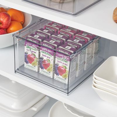 Stackable Storage Drawer for Pantry, Set of 4, Clear, Made in USA