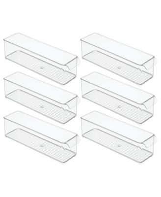 Stackable Fridge Storage Bin with Handle, Set of 6, Clear, Made in USA