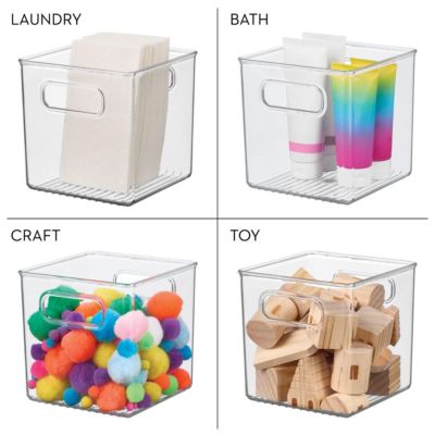Set of 2 Cube Storage Bin with Handles