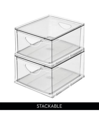 Stackable Storage Drawer for Pantry, Set of 2, Clear, Made in USA