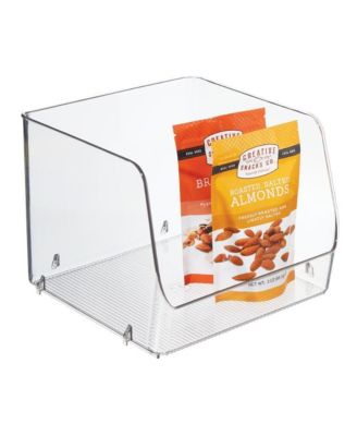 Stackable Open-Front Storage Bin - Set of 2 - Clear - Made in USA