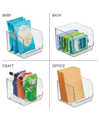 Set of 3 Stackable Open-Front Storage Bin