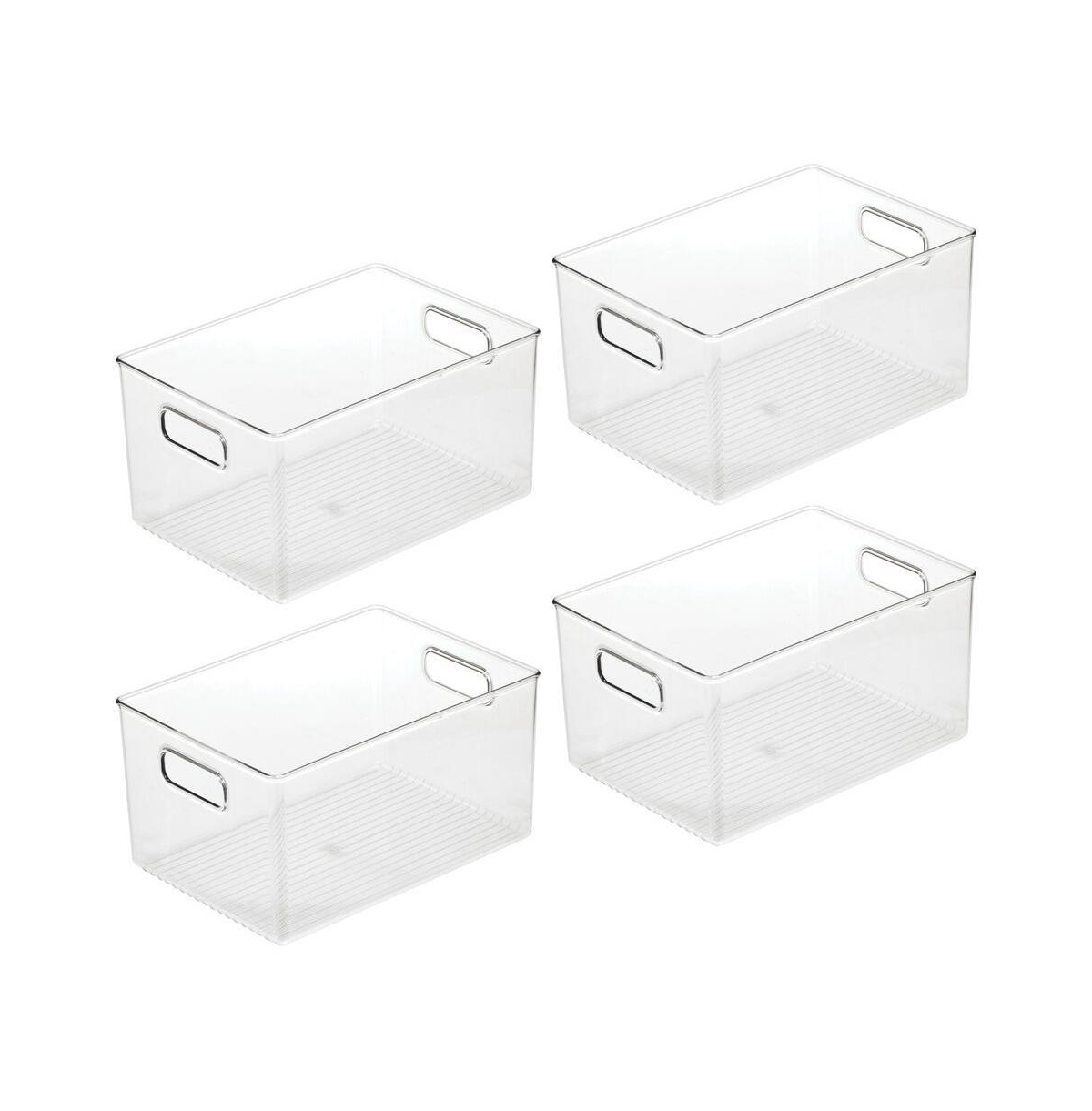 iDesign Pantry Storage Bin with Handles, Set of 4, Clear, Made in Usa